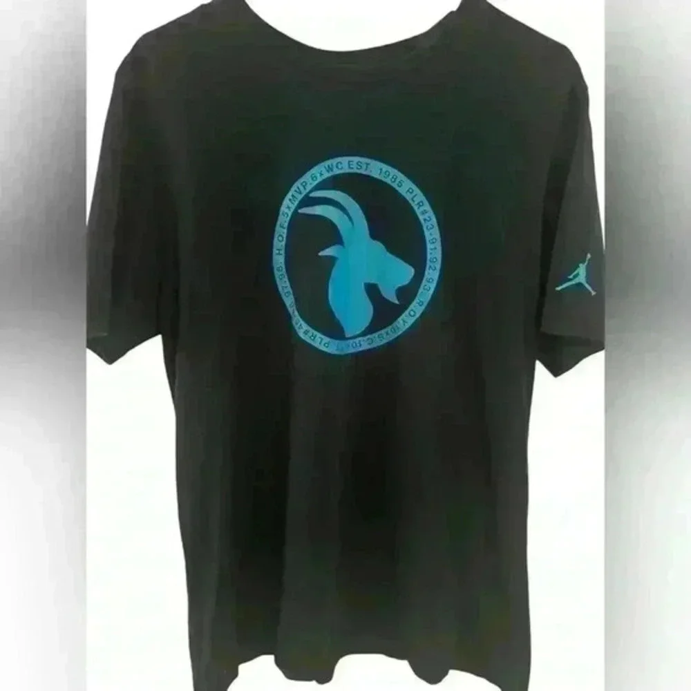 Nike Air Jordan Goat Basketball T Shirt- Size‎ Large Carolina Blue